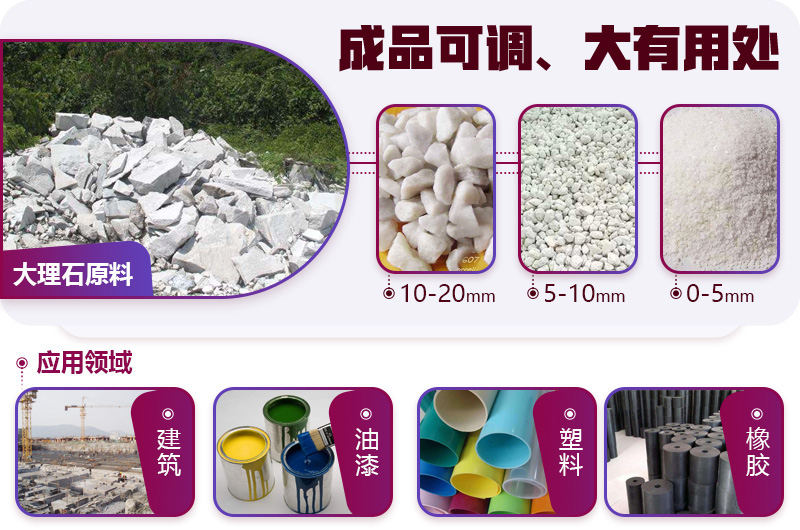 大理石破碎后應(yīng)用廣泛，不愁銷路